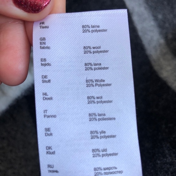 Maje Woven Block Panel Wool Blend Poncho - Picture 10 of 12